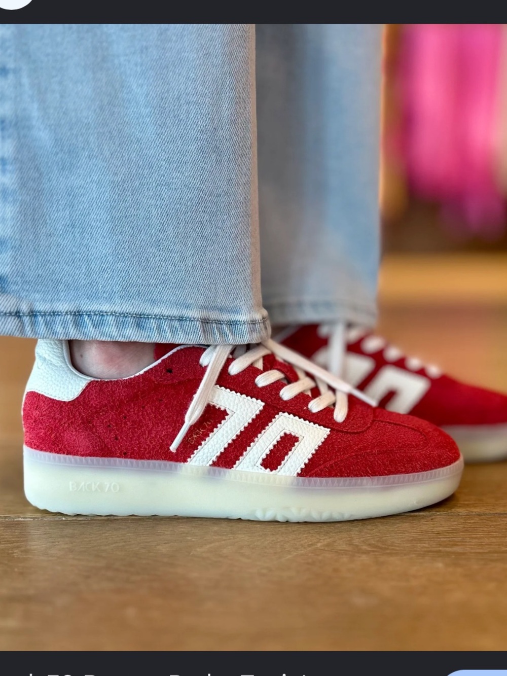 Back 70 Boston 2505 Red Sneakers Tennis Shoes  sz  37 (7) Retro - Picture 2 of 11